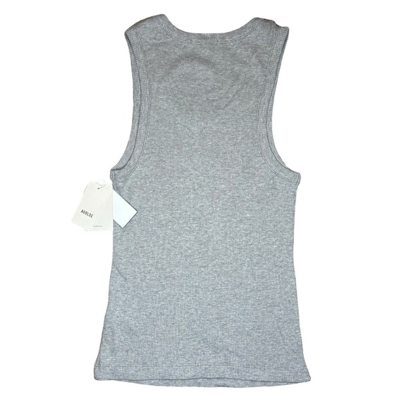 AGOLDE Women’s Gray Poppy Scoop Ribbed Stretch Tank Top Size Large - Picture 2 of 8